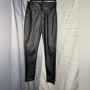 Apperloth Women's Size L Black Faux Leather Skinny Pants